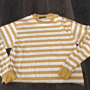 brandy melville yellow striped crop top
